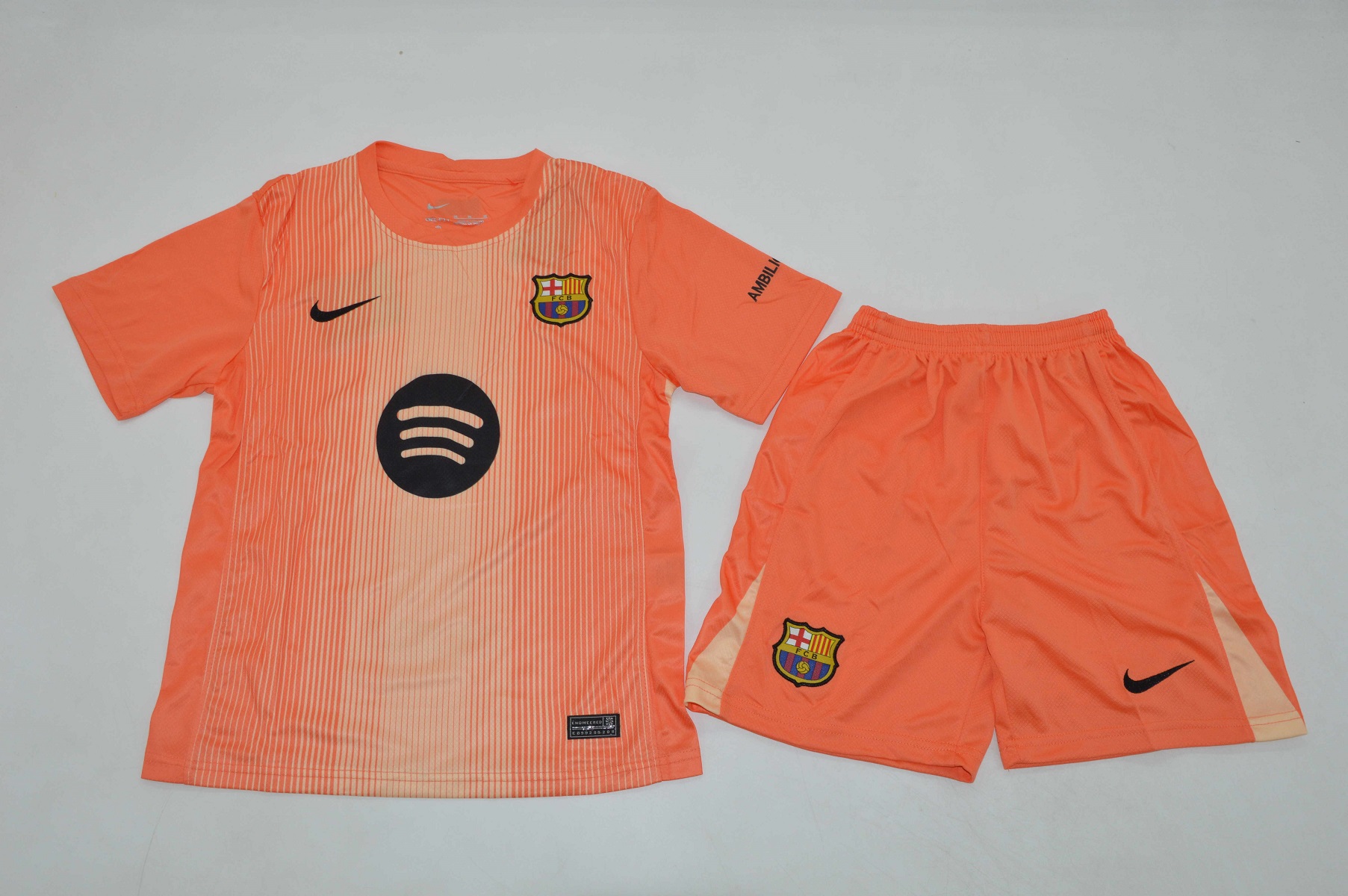 Kids-Barcelona 25/26 GK Orange Soccer Jersey